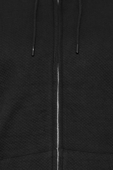 BadRhino Black Zip Through Diamond Quilted Hoodie