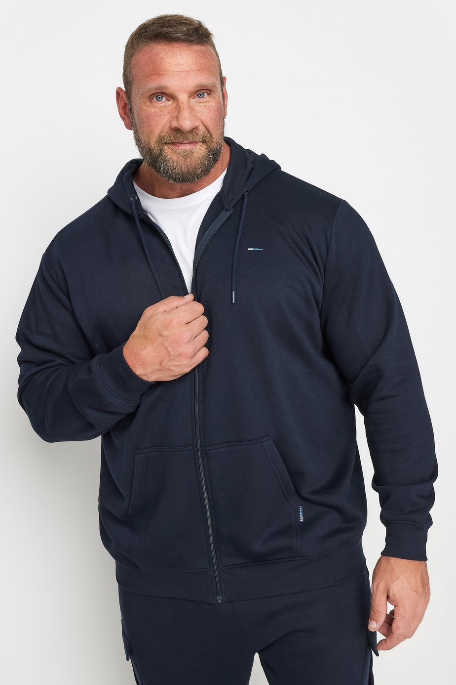 BadRhino Navy Blue Zip Through Hoodie