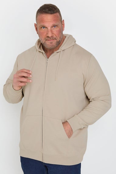 BadRhino Natural Brown Diamond Quilted Zip Through Hoodie