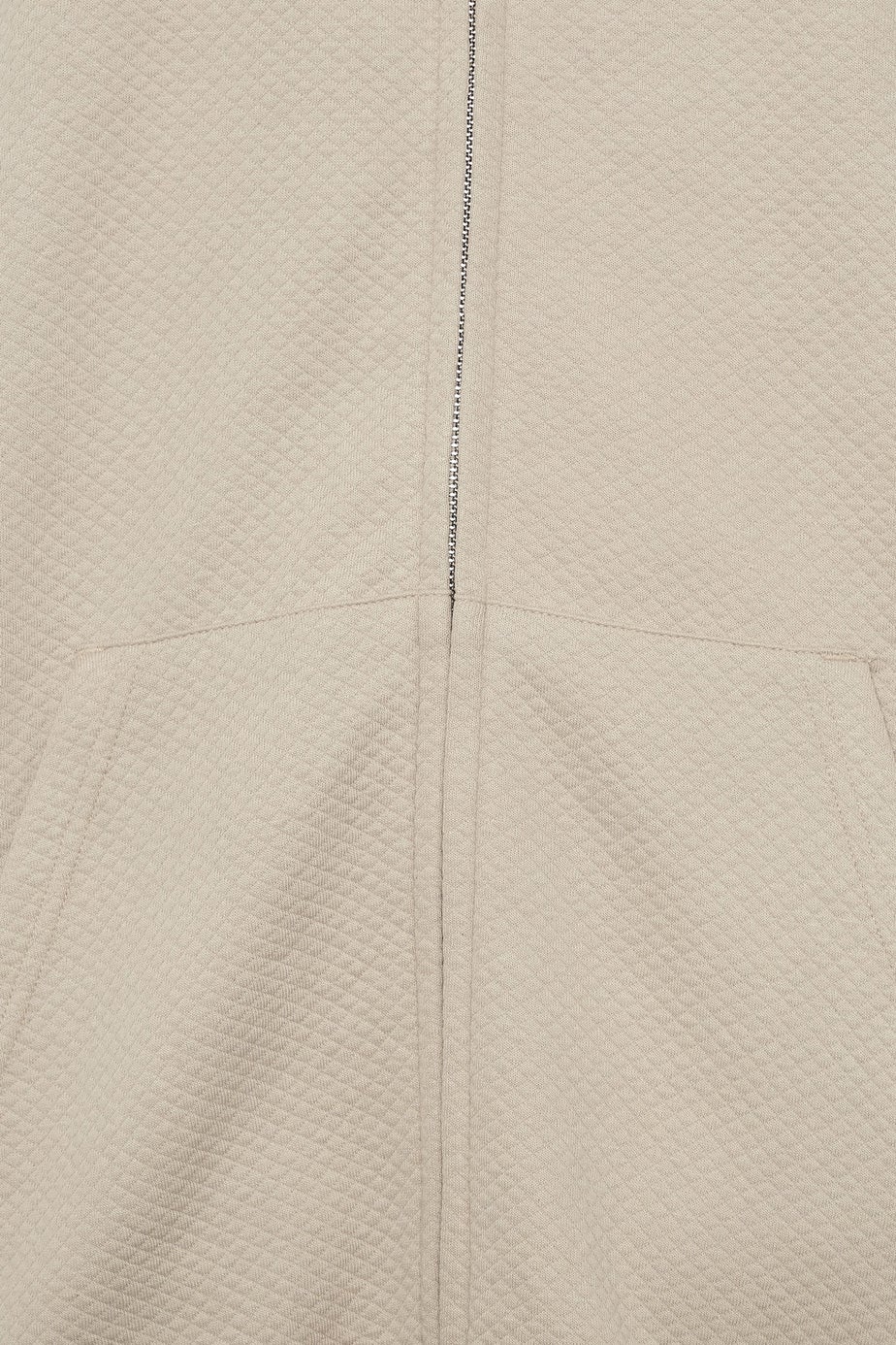 BadRhino Natural Brown Diamond Quilted Zip Through Hoodie