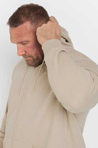 BadRhino Natural Brown Diamond Quilted Zip Through Hoodie