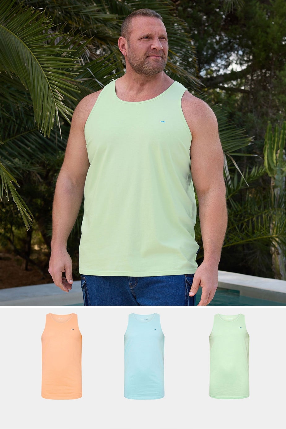 BadRhino 3 Pack Light Blue & Orange Vest Tops