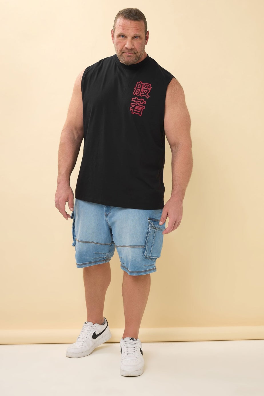 BadRhino Black & Red Japanese Demon Graphic Vest Top