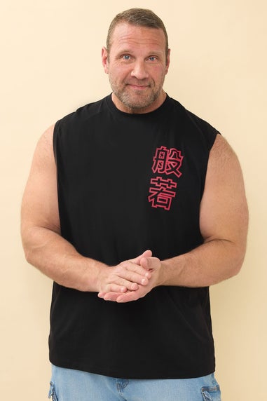 BadRhino Black & Red Japanese Demon Graphic Vest Top