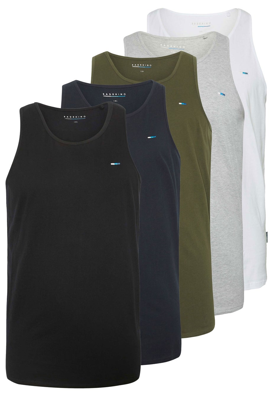 BadRhino Black & White 5 Pack Vest Tops
