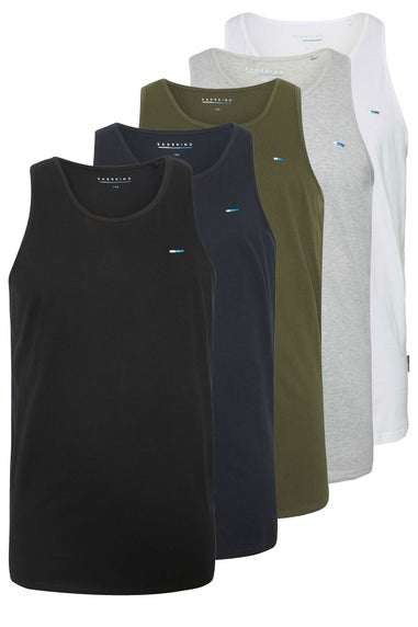 BadRhino Black & White 5 Pack Vest Tops
