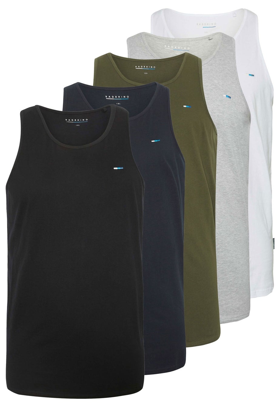 BadRhino Big & Tall Black & White 5 Pack Vest Tops