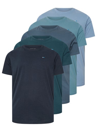 BadRhino 5 Pack Navy Blue & Blue Core T-Shirts