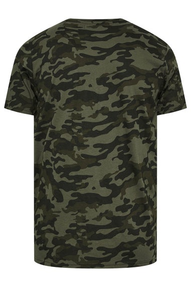 BadRhino Green Camo Print Crew Neck T-Shirt