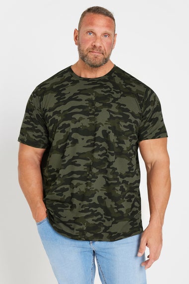 BadRhino Green Camo Print Crew Neck T-Shirt