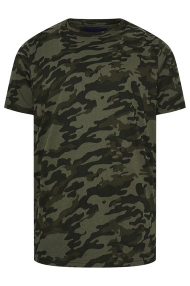 BadRhino Green Camo Print Crew Neck T-Shirt