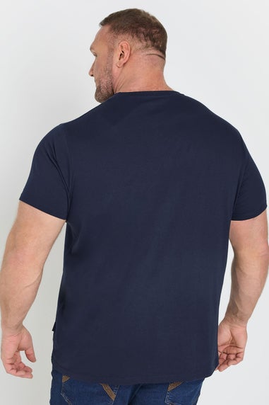 Badrhino Navy Blue Oceanside Beach Graphic T-Shirt