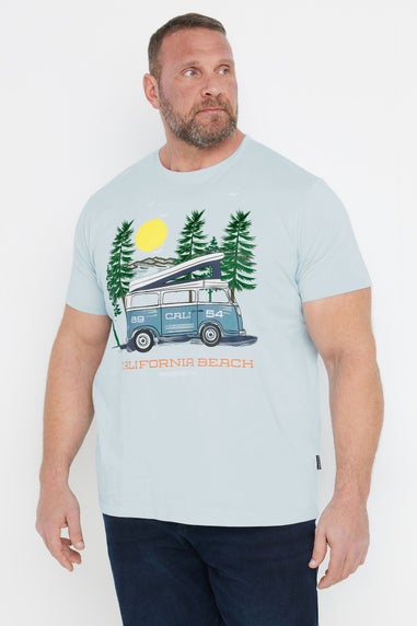 Badrhino Light Blue California Beach Campervan T-Shirt