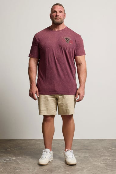 Badrhino Red Acid Wash Nevada Motorheads Slogan T-Shirt