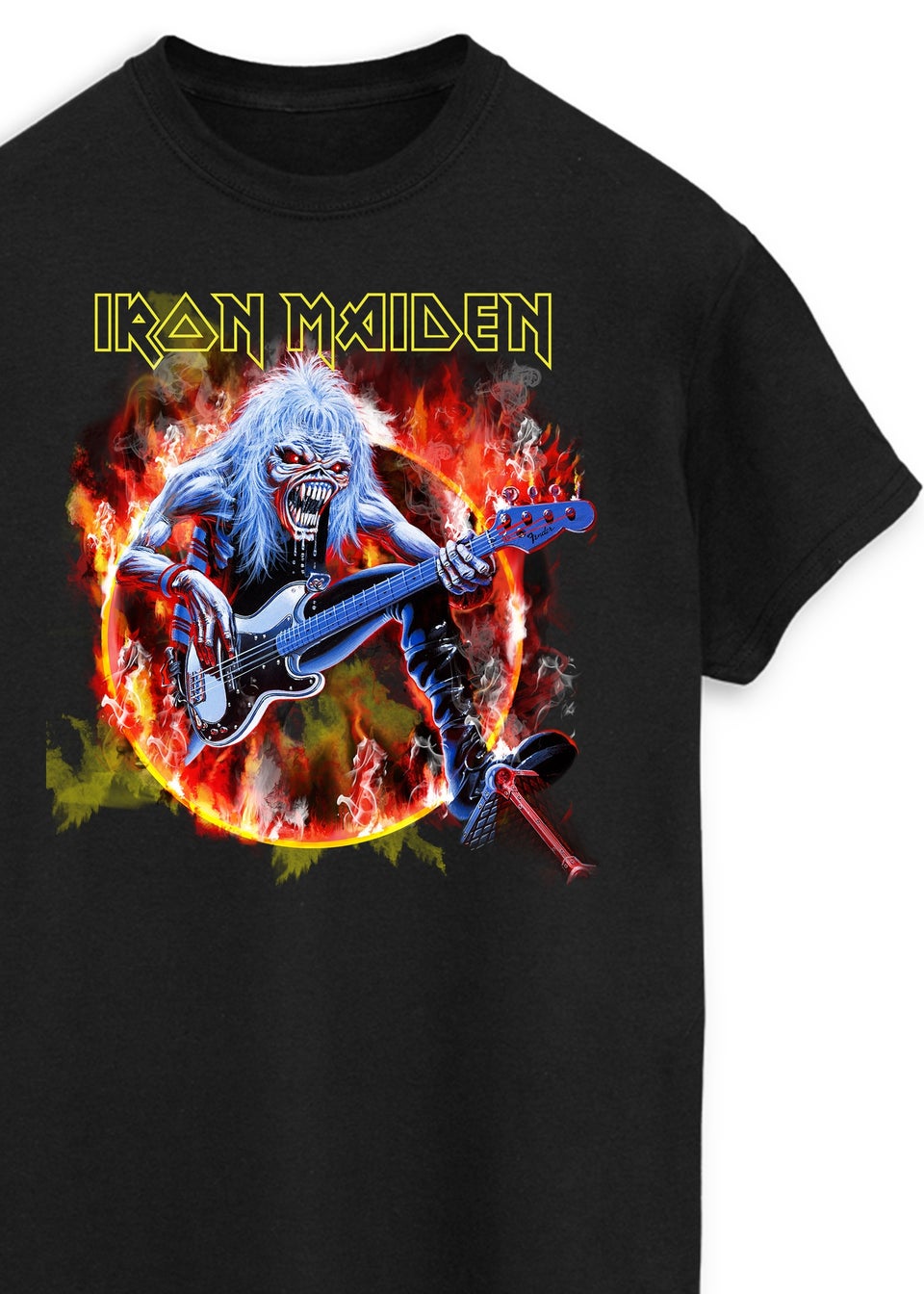 Iron Maiden Flames Black Graphic Music T-Shirt