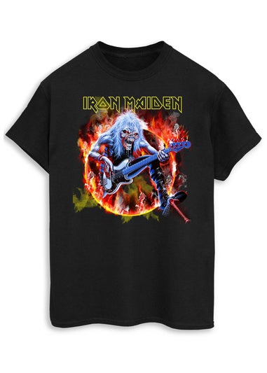 Iron Maiden Flames Black Graphic Music T-Shirt