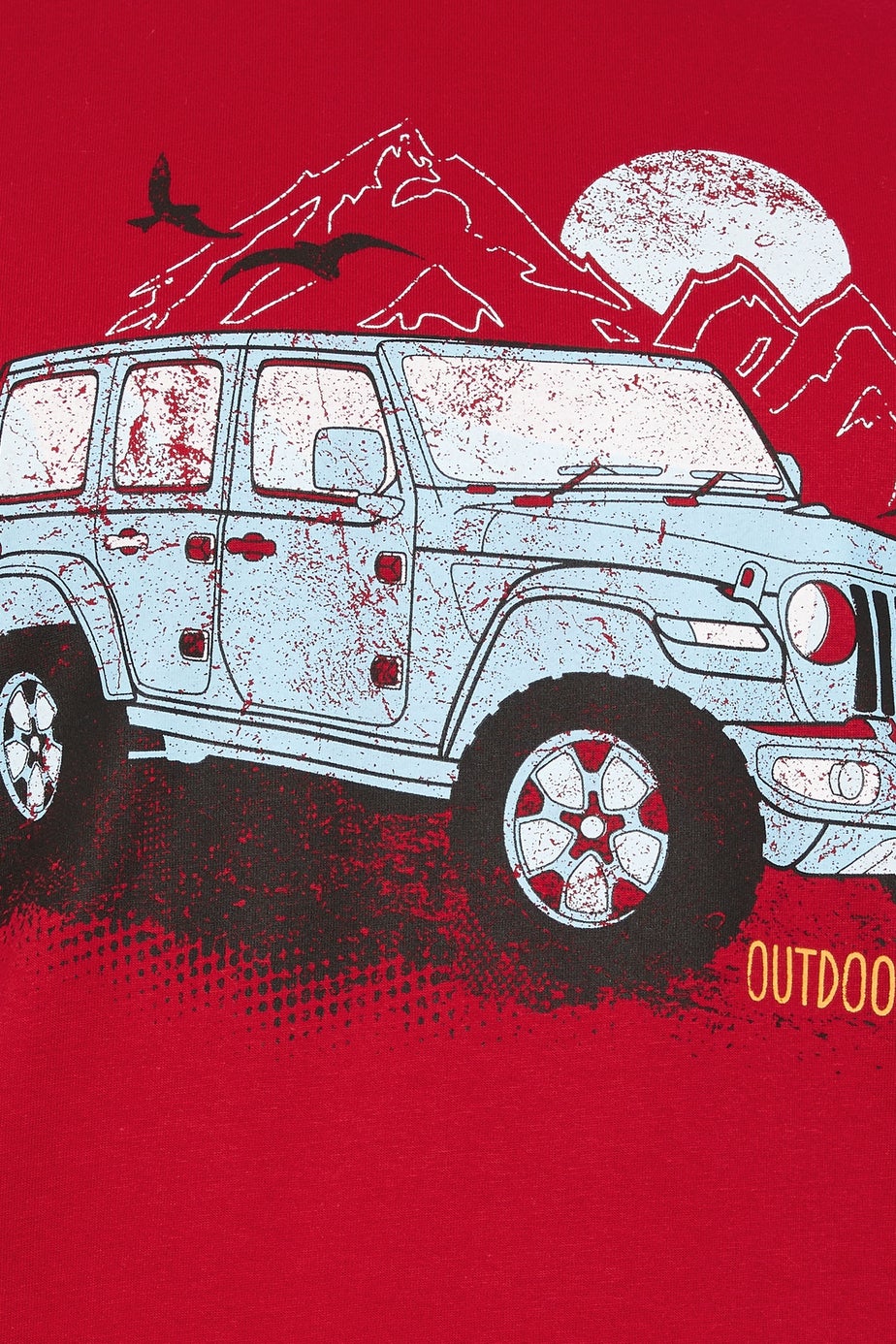 BadRhino Red Jeep Graphic Print T-Shirt