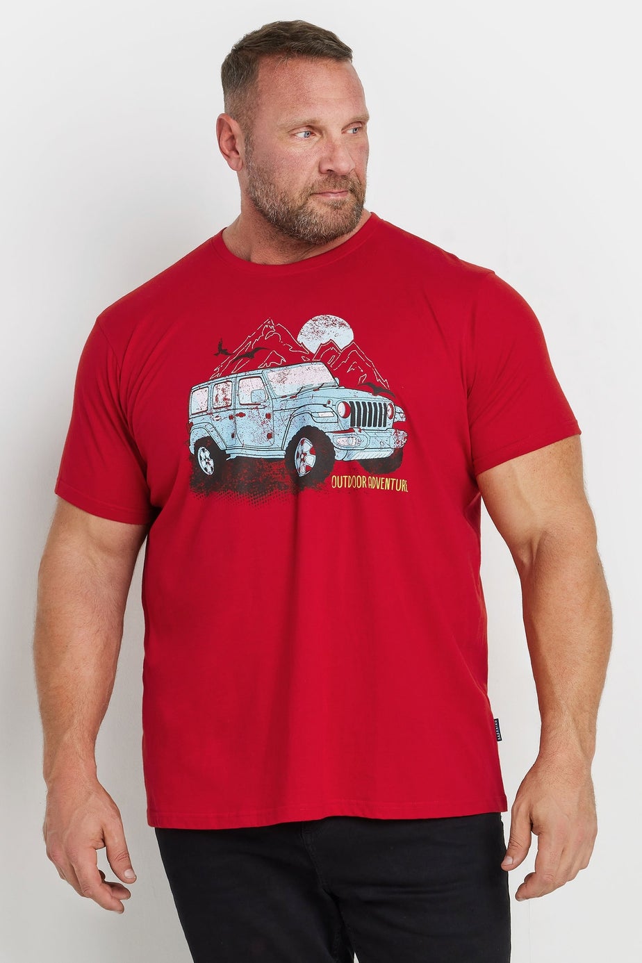 BadRhino Red Jeep Graphic Print T-Shirt