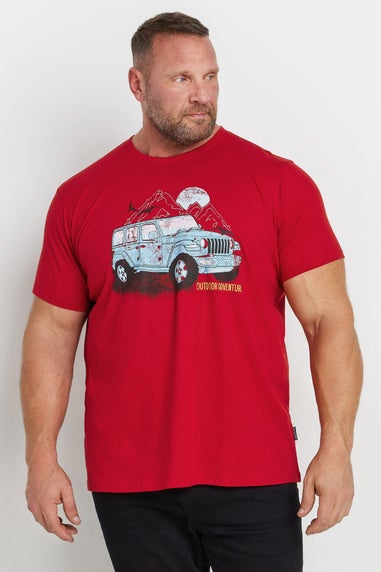 BadRhino Red Jeep Graphic Print T-Shirt