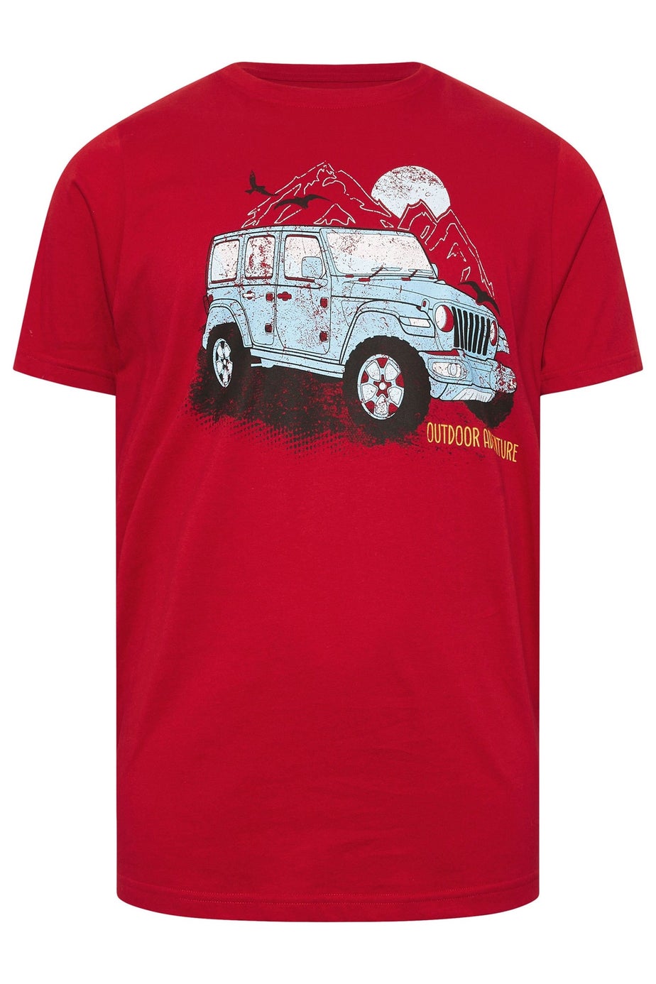 BadRhino Red Jeep Graphic Print T-Shirt