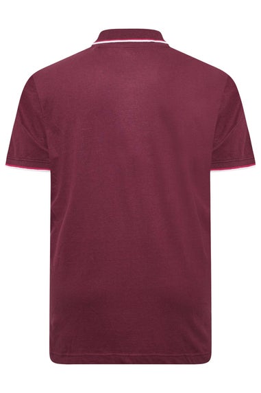 BadRhino Windsor Wine Red Tipped Red Polo Shirt