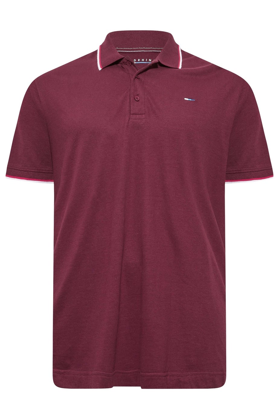 BadRhino Windsor Wine Red Tipped Red Polo Shirt