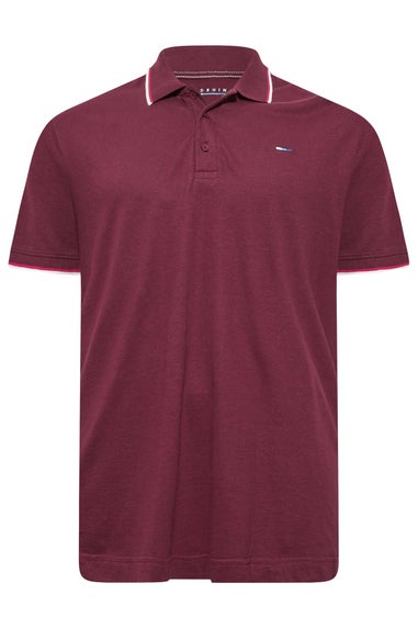 BadRhino Windsor Wine Red Tipped Red Polo Shirt