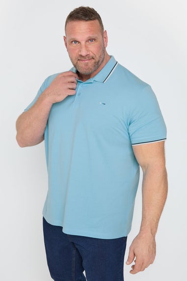 BadRhino 3 Pack Blue & Yellow Tipped Polo Shirts