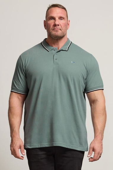 BadRhino 3 Pack Green & Blue Tipped Polo Shirt