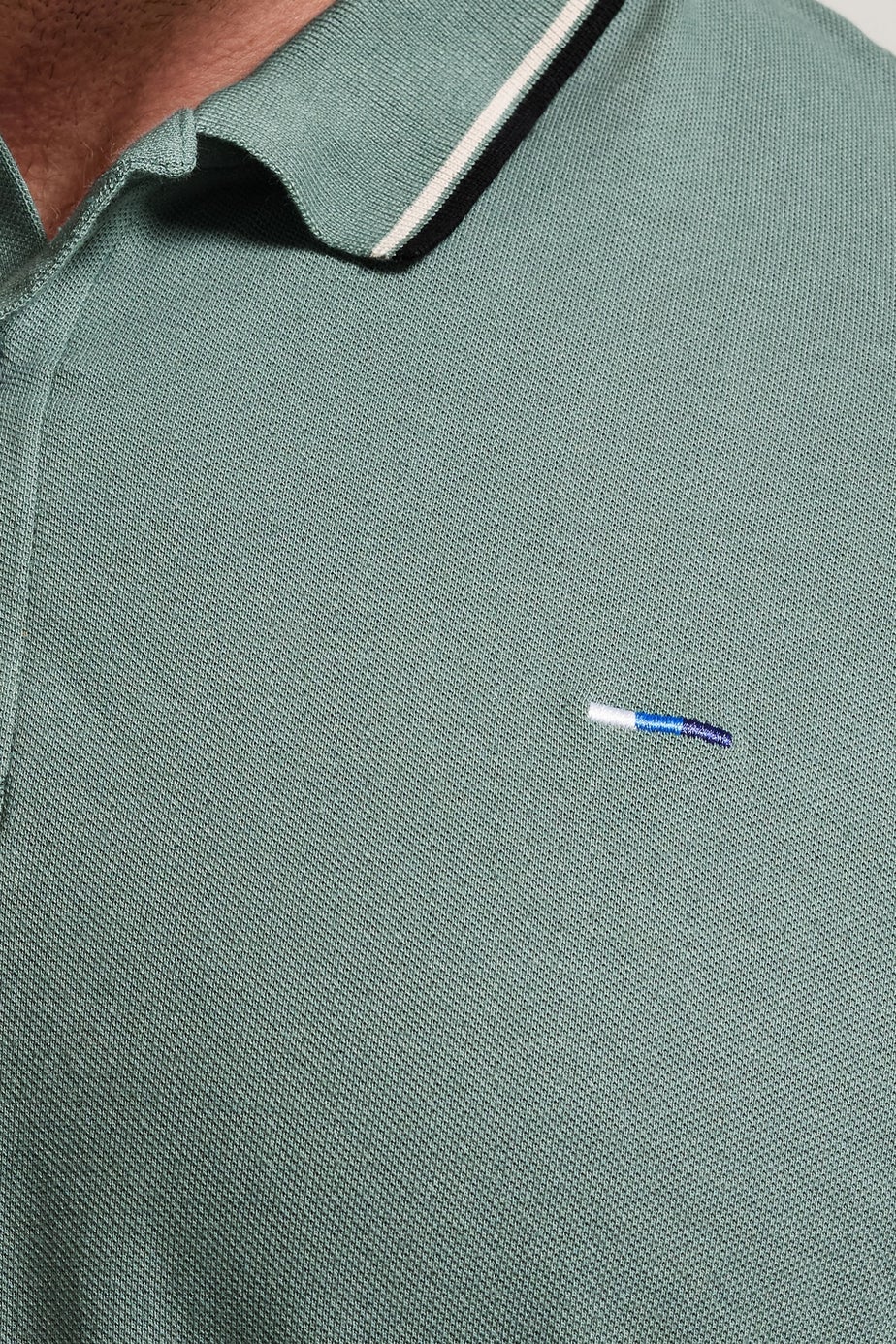 BadRhino 3 Pack Green & Blue Tipped Polo Shirt