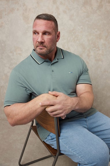 BadRhino 3 Pack Green & Blue Tipped Polo Shirt