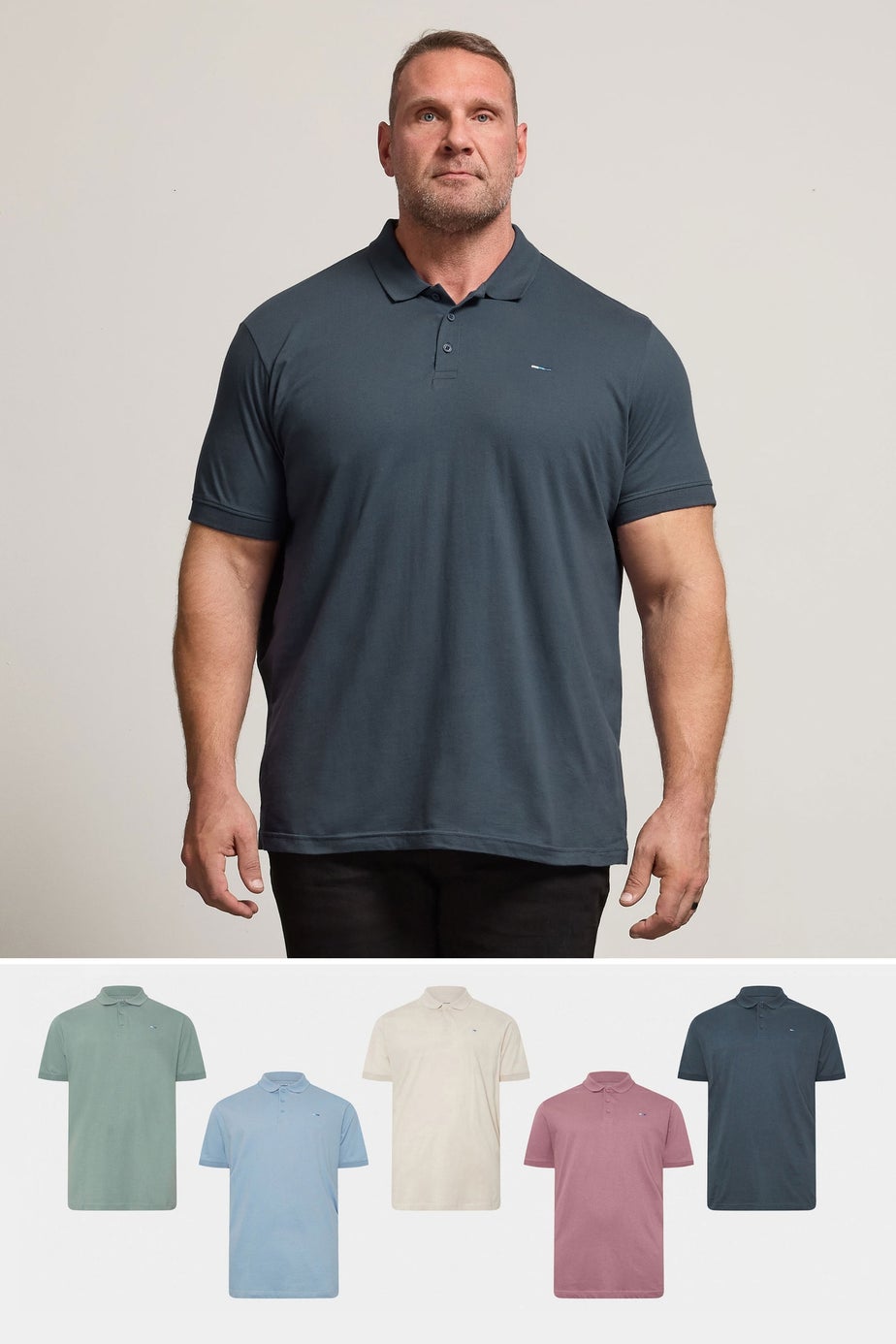 BadRhino 5 Pack Green & Blue Jersey Polo Shirts