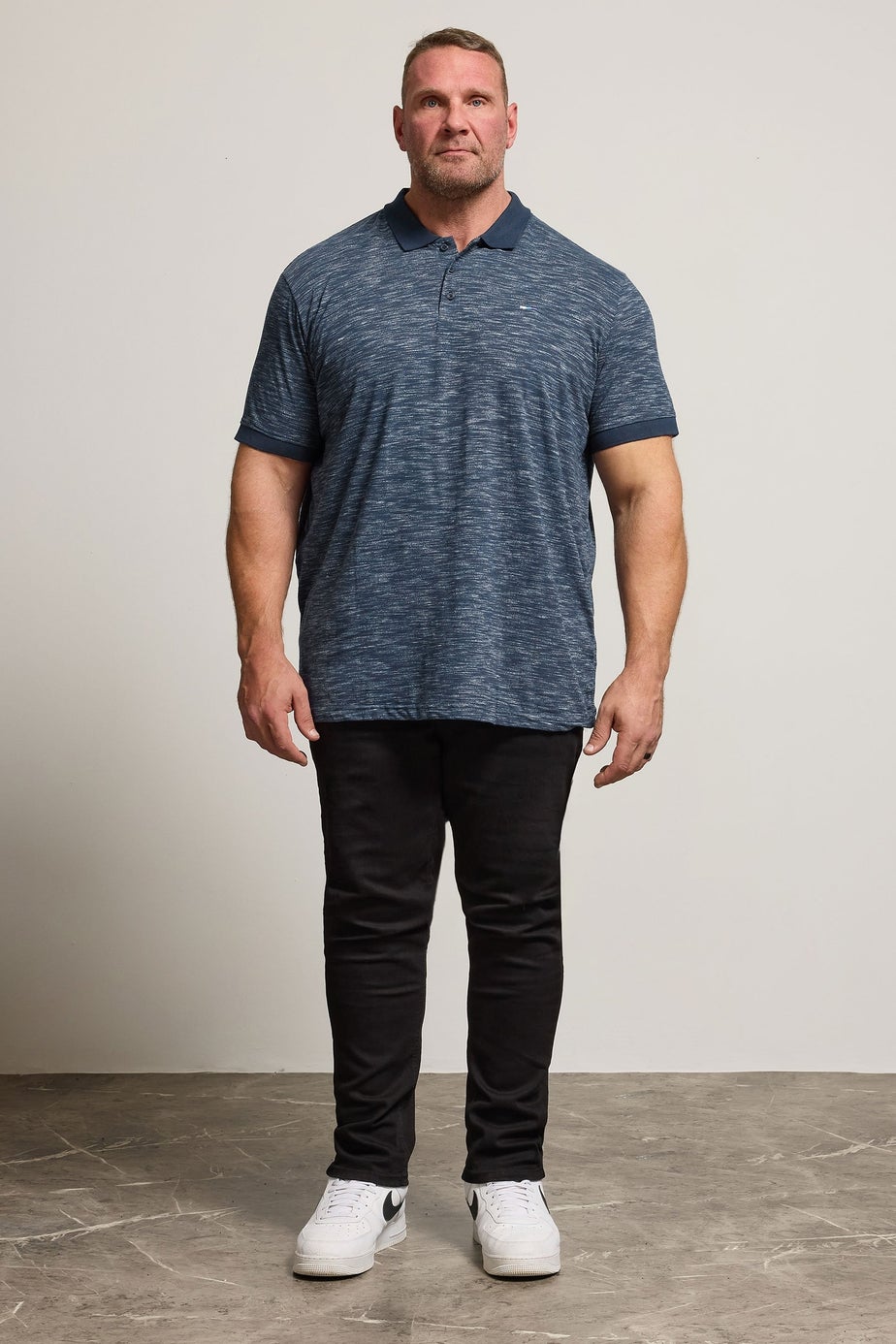 BadRhino Navy Blue Slub Polo Shirt