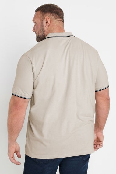 BadRhino Natural Brown Tipped Polo Shirt