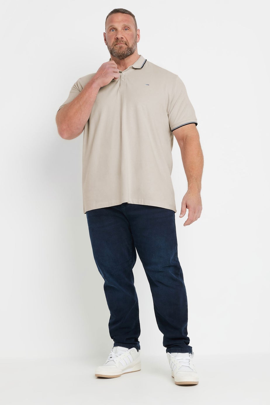 BadRhino Natural Brown Tipped Polo Shirt