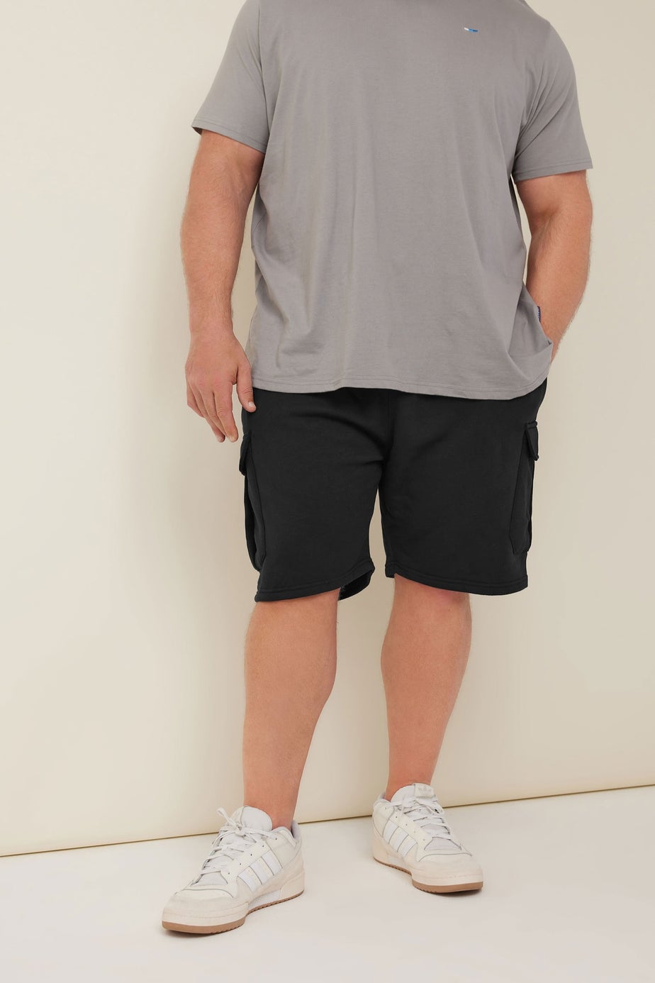 BadRhino Black Essential Cargo Jogger Shorts