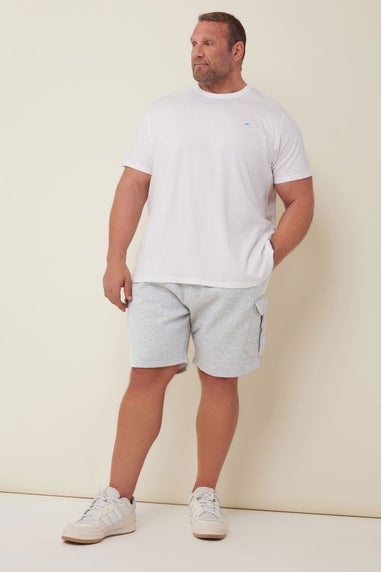 BadRhino Grey Marl Essential Cargo Jogger Shorts