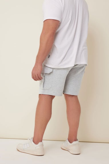 BadRhino Grey Marl Essential Cargo Jogger Shorts