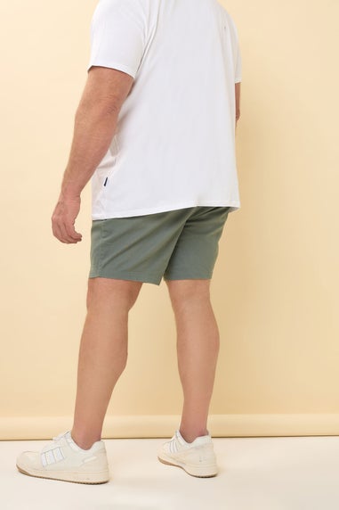 BadRhino Sage Green Stretch Elasticated Waist Chino Shorts