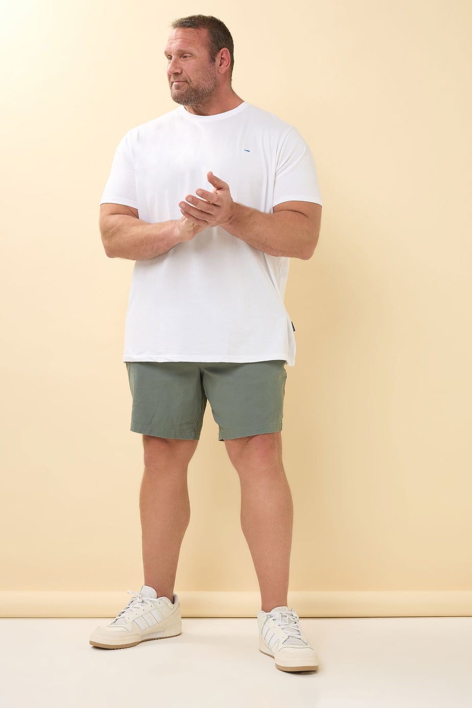 BadRhino Sage Green Stretch Elasticated Waist Chino Shorts