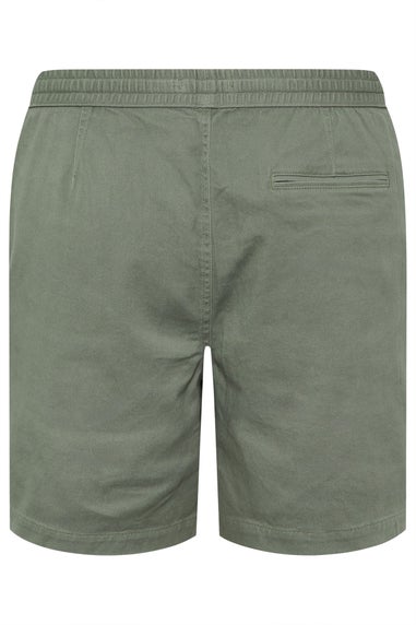 BadRhino Sage Green Stretch Elasticated Waist Chino Shorts