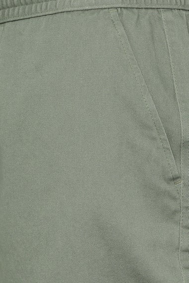 BadRhino Sage Green Stretch Elasticated Waist Chino Shorts