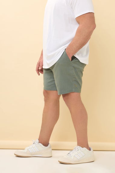 BadRhino Sage Green Stretch Elasticated Waist Chino Shorts