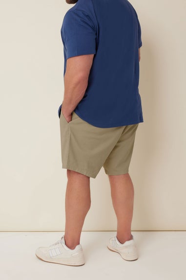 BadRhino Stone Brown Stretch Elasticated Waist Chino Shorts