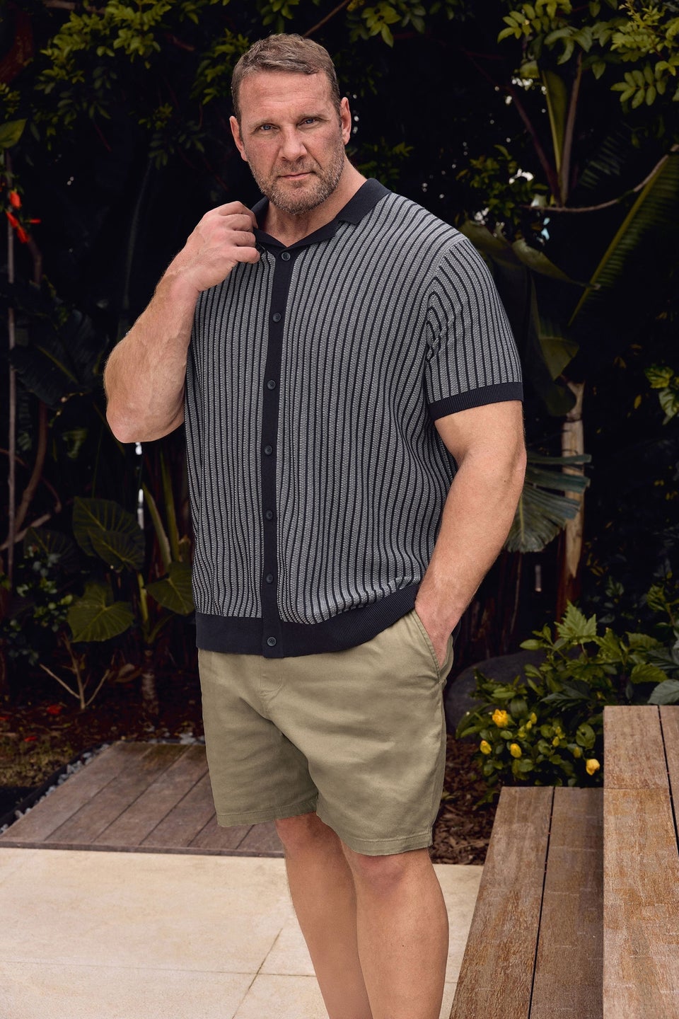 BadRhino Stone Brown Stretch Elasticated Waist Chino Shorts