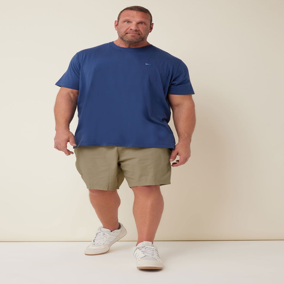 BadRhino Stone Brown Stretch Elasticated Waist Chino Shorts