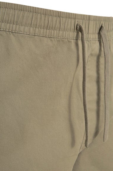 BadRhino Stone Brown Stretch Elasticated Waist Chino Shorts