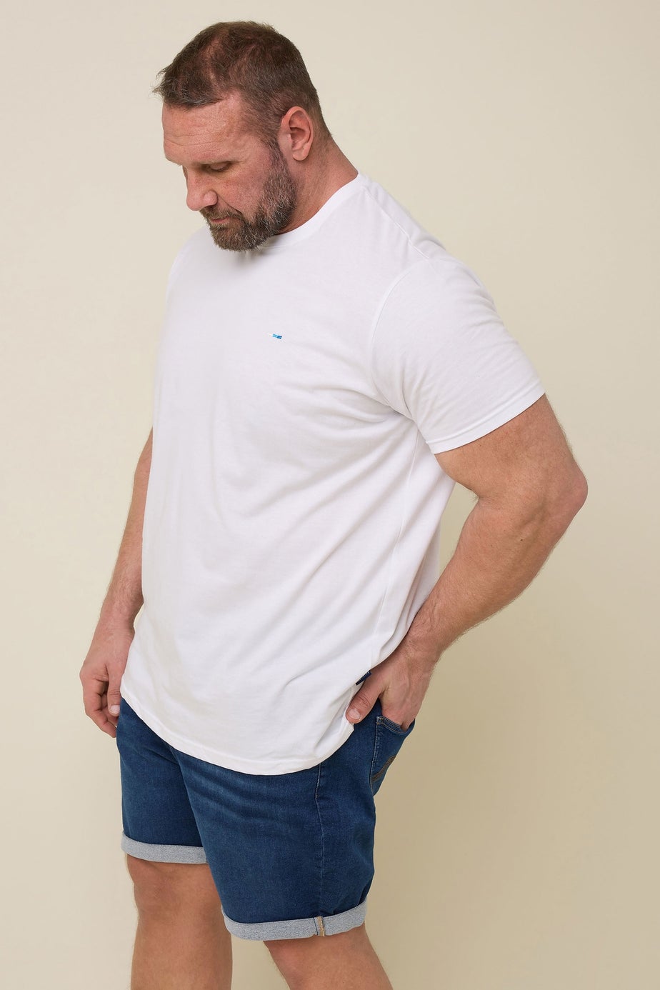 BadRhino Big & Tall Indigo Blue Knitted Denim Shorts