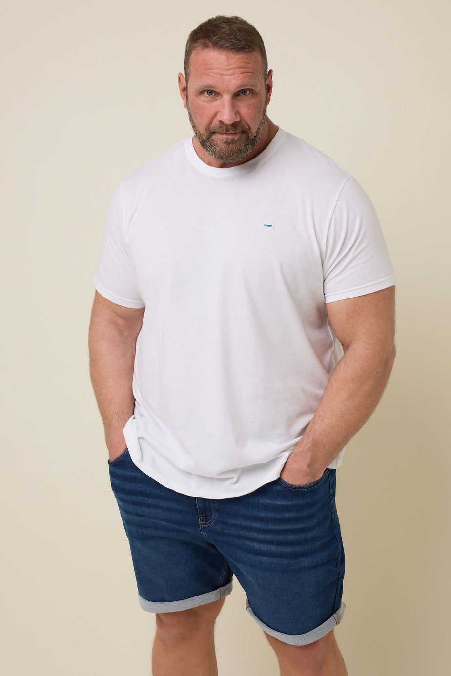 BadRhino Big & Tall Indigo Blue Knitted Denim Shorts