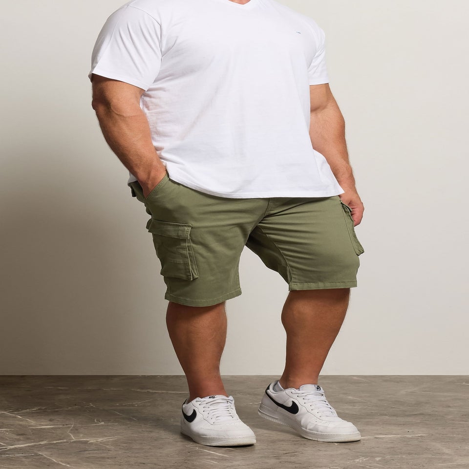 BadRhino Big & Tall Khaki Green Stretch Cargo Shorts